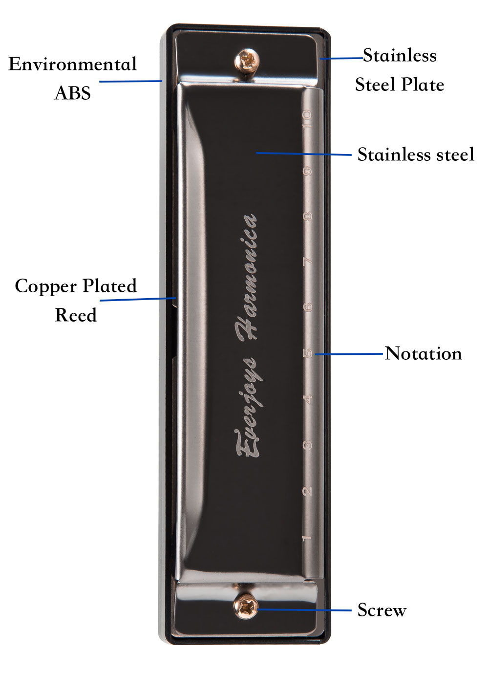 Diatonic Harmonica 10 Hole - Blues Harp, Key of C