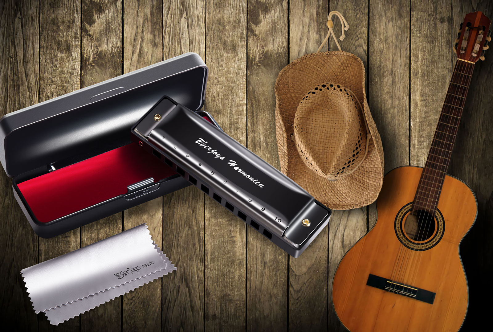 Diatonic Harmonica 10 Hole - Blues Harp, Key of C