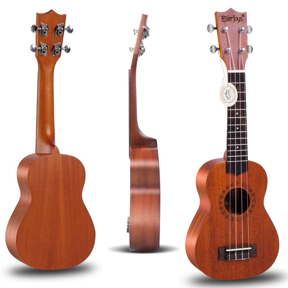 Mahogany Soprano Ukulele Kit - Professional 21 inch w/Case Strap Tuner Aquila Strings EVUKP02
