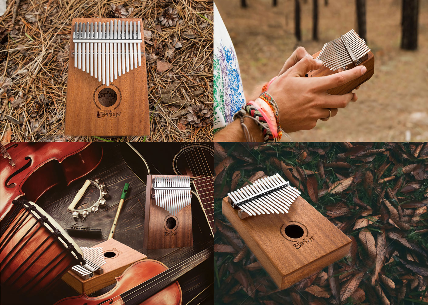 Kalimba Mbira Sanza - 17 Keys Thumb Piano Beginner Set