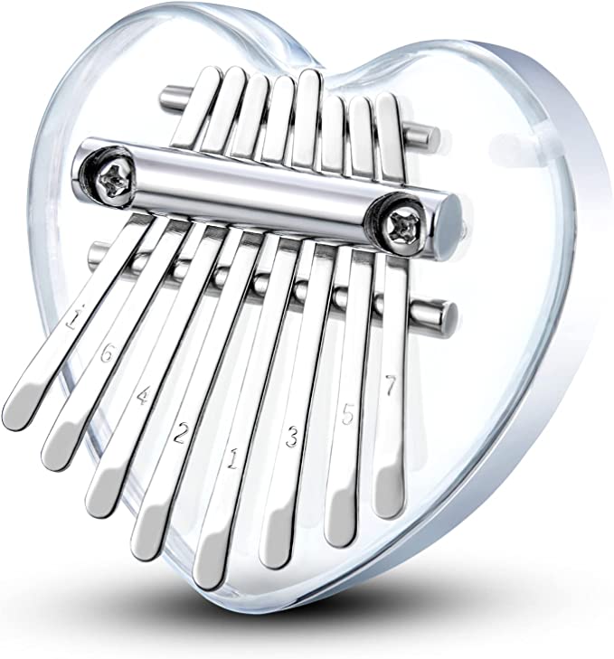 Mini Kalimba Thumb Piano 8 Keys(Acrylic Heart)