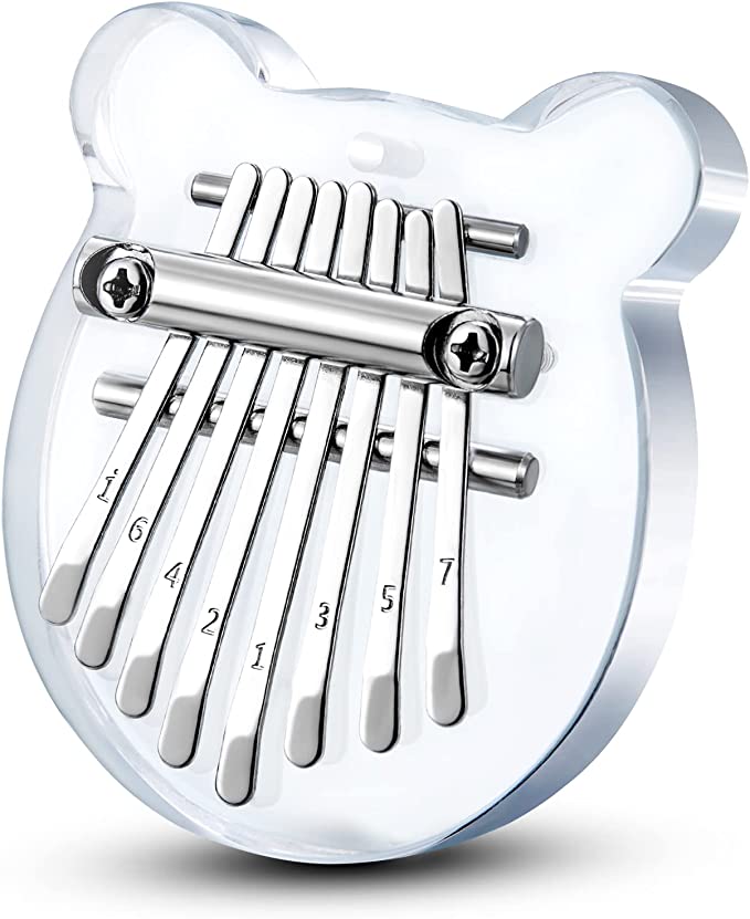 Mini Kalimba Thumb Piano 8 Keys（Acrylic Bear）
