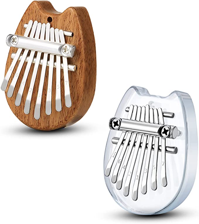 2 Pack Mini Kalimba Thumb Piano 8 Keys （Fox）