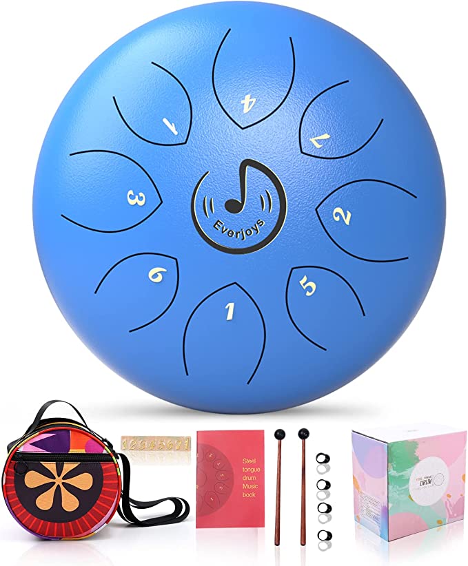 Steel Tongue Drum 8 Notes 6 Inches C-Key(Blue)