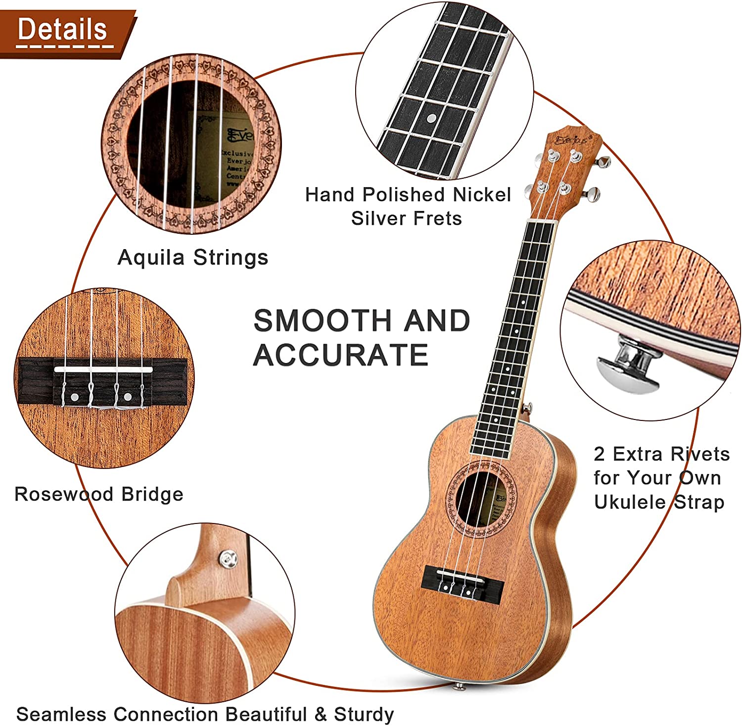 Concert Ukulele Mahogany - 23 inch w/Case